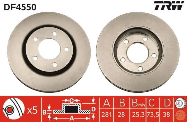 Brake Disc DF4550 - image 2