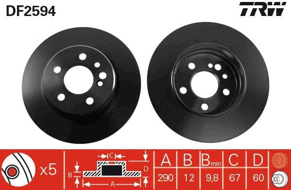 Brake Disc DF2594 - image 3