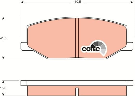 Brake Pad Set, disc brake COTEC GDB383 - image 3