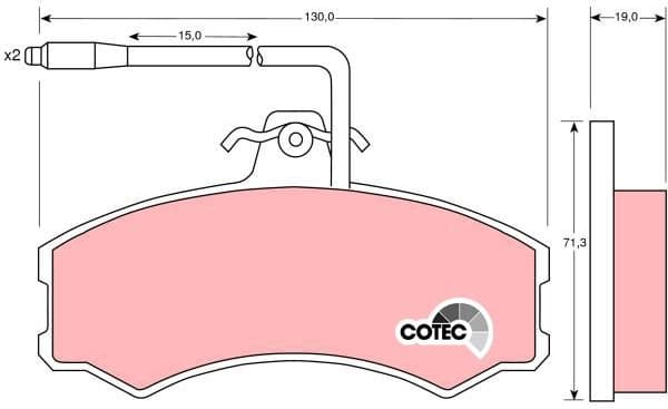 Brake Pad Set, disc brake COTEC GDB695 - image 4