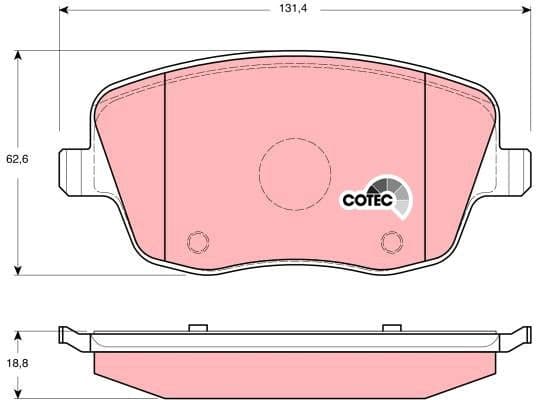 Brake Pad Set, disc brake COTEC GDB1414 - image 3