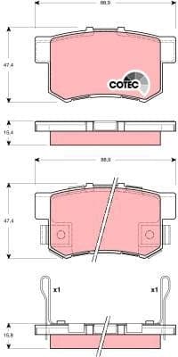 Brake Pad Set, disc brake COTEC GDB3269 - image 3