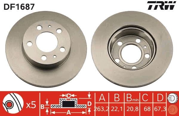 Brake Disc DF1687 - image 3