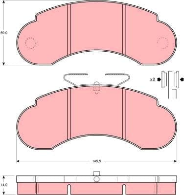 Brake Pad Set, disc brake GDB950 - image 2