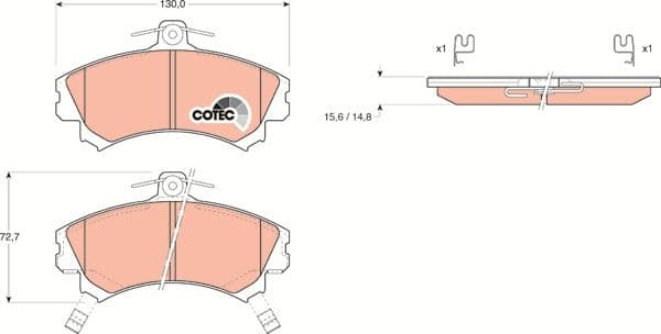 Brake Pad Set, disc brake COTEC GDB1198 - image 4