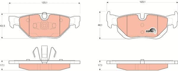 Brake pads rear, Top Quality GDB1626 - image 3