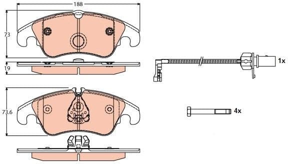 Brake pads front, Top Quality GDB1768 - image 3