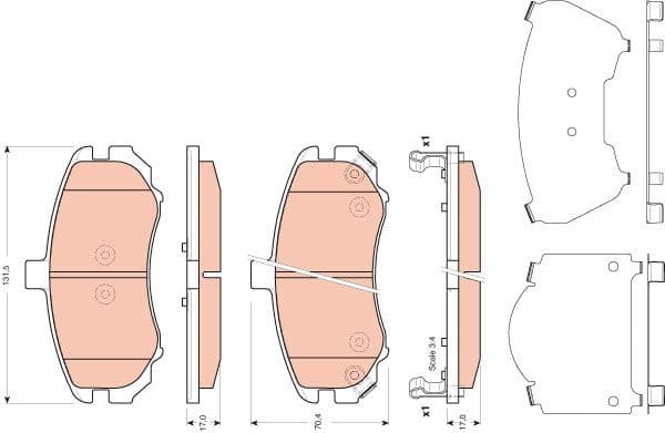 Brake Pad Set, disc brake GDB3431 - image 2