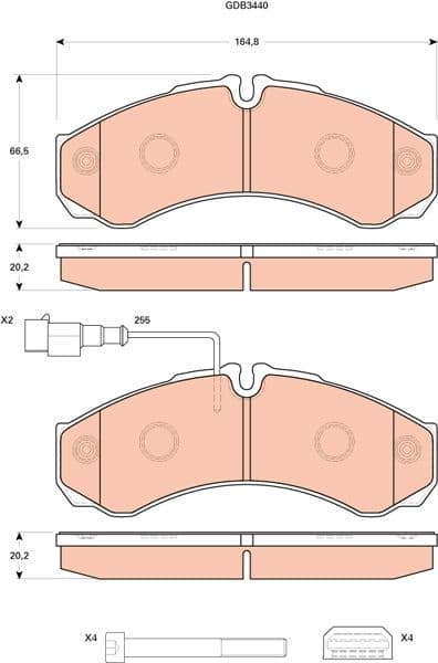 Brake Pad Set, disc brake GDB3440 - image 2