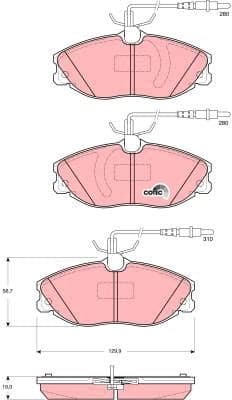 Brake Pad Set, disc brake COTEC GDB1423 - image 3
