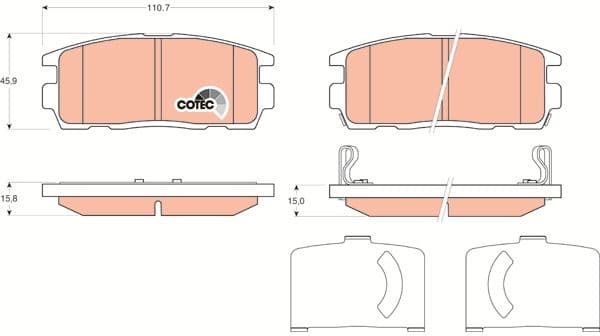 Brake pads rear, Top Quality GDB1716 - image 3