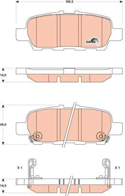 Brake Pad Set, disc brake COTEC GDB3508 - image 3