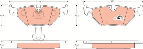 Brake Pad Set, disc brake COTEC GDB1265 - image 3