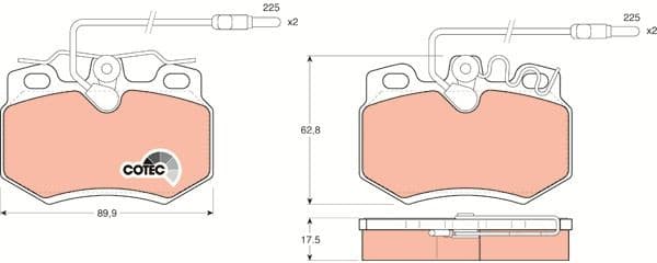 Brake Pad Set, disc brake COTEC GDB446 - image 3