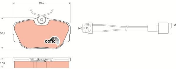 Brake Pad Set, disc brake COTEC GDB820 - image 3