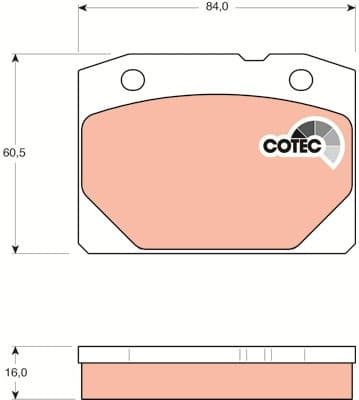 Brake Pad Set, disc brake COTEC GDB140 - image 2