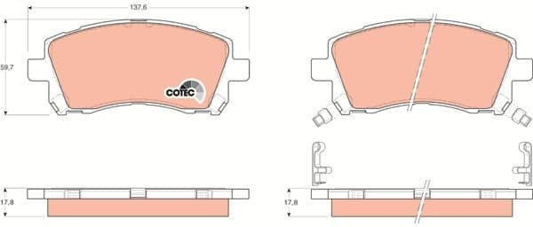 Brake Pad Set, disc brake COTEC GDB3217 - image 3