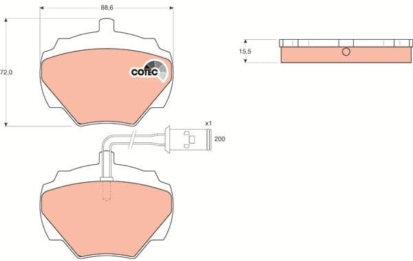 Brake Pad Set, disc brake COTEC GDB976 - image 3