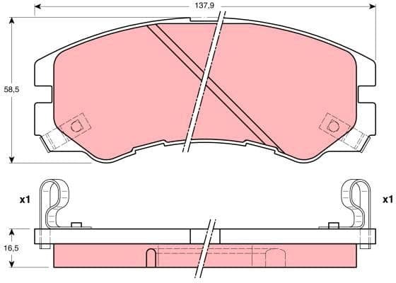 Brake Pad Set, disc brake GDB1186 - image 2