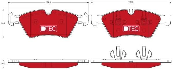 Brake Pad Set, disc brake DTEC COTEC GDB1642DTE - image 2