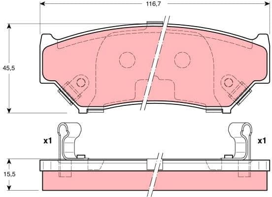 Brake Pad Set, disc brake GDB3182 - image 3