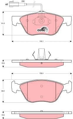Brake Pad Set, disc brake COTEC GDB1427 - image 2