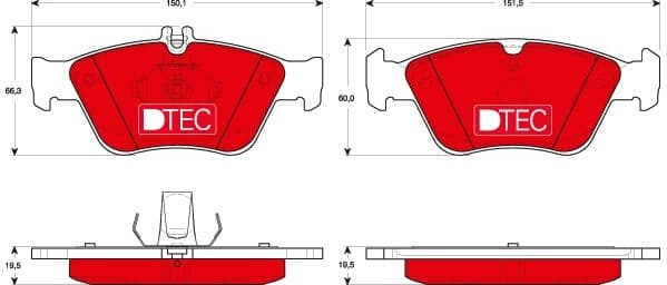 Brake Pad Set, disc brake DTEC COTEC GDB1205DTE - image 2