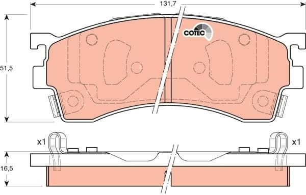 Brake Pad Set, disc brake COTEC GDB3192 - image 3
