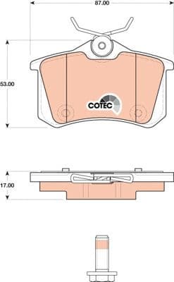 Brake Pad Set, disc brake COTEC GDB1813 - image 3