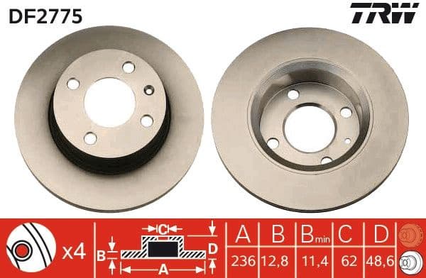 Brake Disc DF2775 - image 3