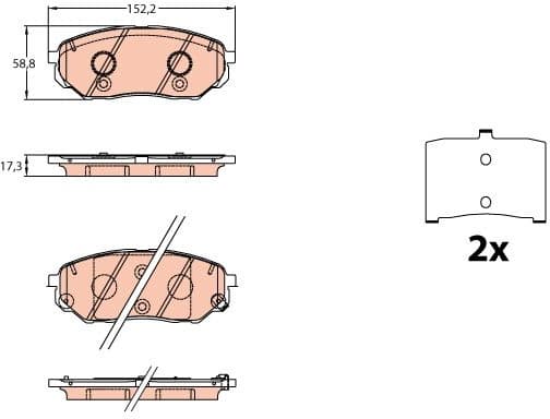 Brake Pad Set, disc brake GDB3638 - image 2