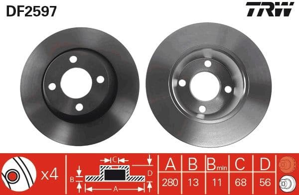 Brake Disc DF2597 - image 3