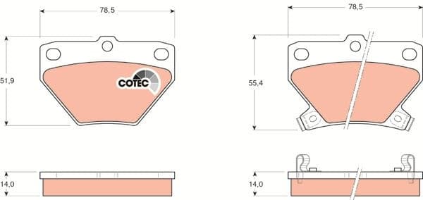 Brake Pad Set, disc brake COTEC GDB3243 - image 3