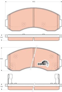 Brake Pad Set, disc brake COTEC GDB3434 - image 3