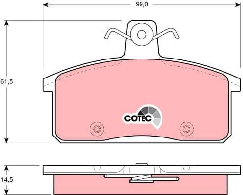 Brake Pad Set, disc brake COTEC GDB3202 - image 3