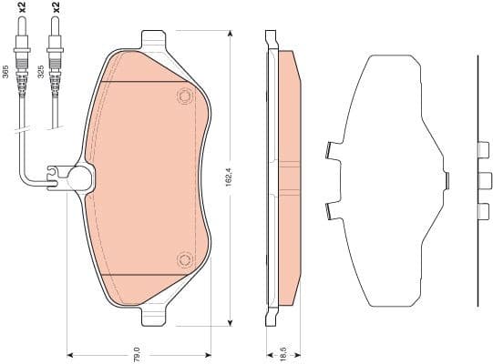 Brake Pad Set, disc brake GDB1663 - image 4