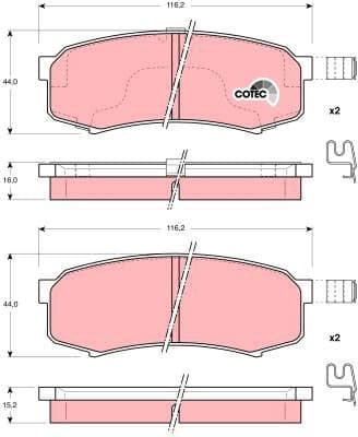 Brake Pad Set, disc brake COTEC GDB3110 - image 3