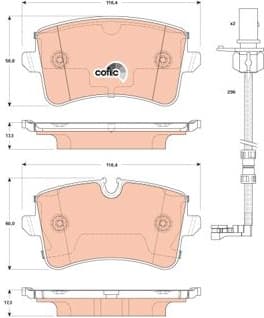 Brake Pad Set, disc brake COTEC GDB1867 - image 3