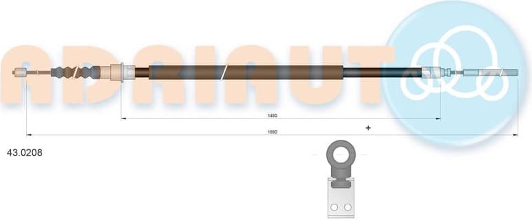 Cable Pull, parking brake 43.0208