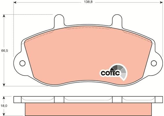 Brake Pad Set, disc brake COTEC GDB1380 - image 3
