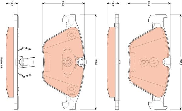 Brake pads front, Top Quality GDB1854 - image 4