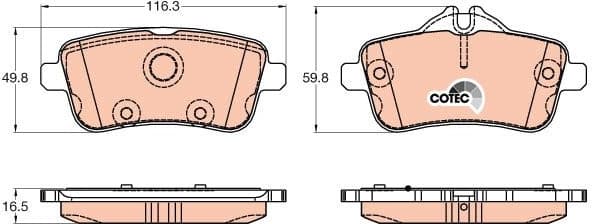 Brake pads rear, Top Quality GDB1947 - image 3
