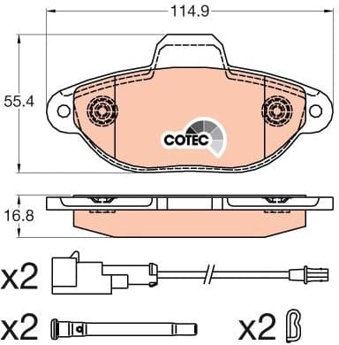 Brake Pad Set, disc brake COTEC GDB2041 - image 3