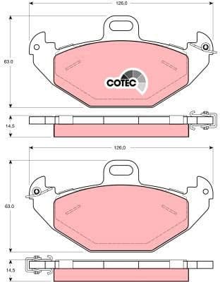 Brake Pad Set, disc brake COTEC GDB1353 - image 3