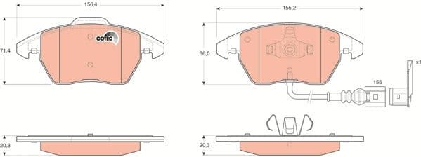 Brake pads front, Top Quality GDB1550 - image 3