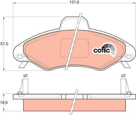 Brake Pad Set, disc brake COTEC GDB1349 - image 3