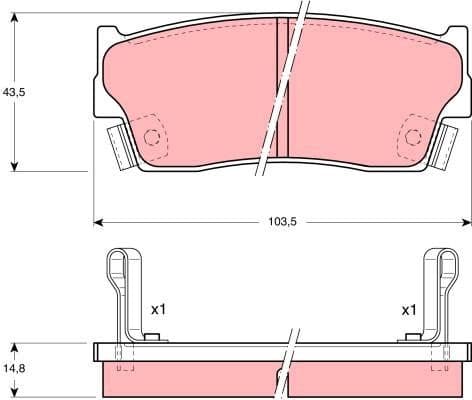 Brake Pad Set, disc brake GDB885 - image 2