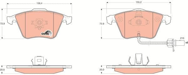 Brake pads front, Top Quality GDB1659 - image 3