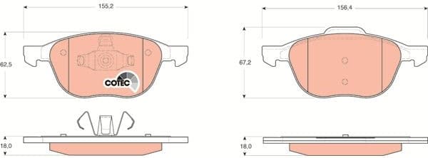 Brake pads front, Top Quality GDB1583 - image 8