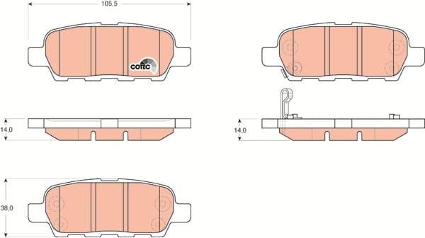 Brake pads rear, Top Quality GDB3294 - image 2